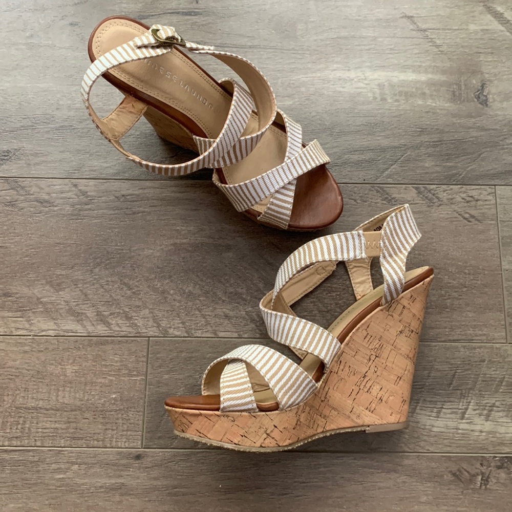 Chinese Laundry 5” cork wedge heels - size 8